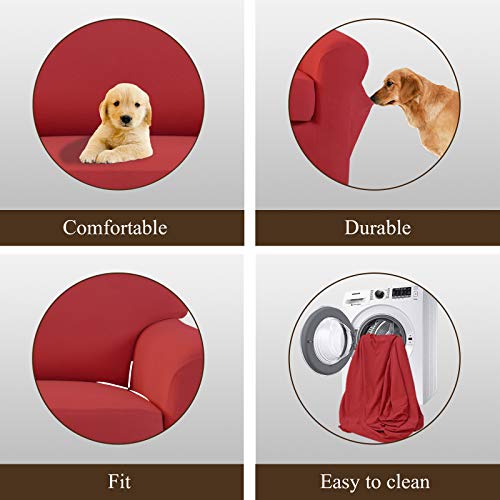 Easy-Going 2-Piece Oversized Couch Sofa Slipcover XL Red Washable Furniture Protector
