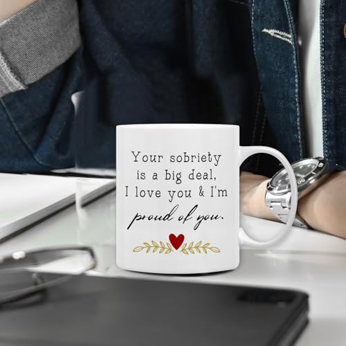Sobriety Gifts Coffee Mug - Inspirational Sober Tea Cup for Women Men, 11oz Ceramic