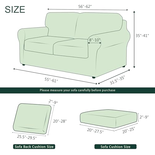 Stretch Loveseat Covers Set for 2 Cushion Sofas - Dark Blue