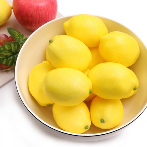 12PCS Realistic Artificial Lemons for Home Decor & Crafts