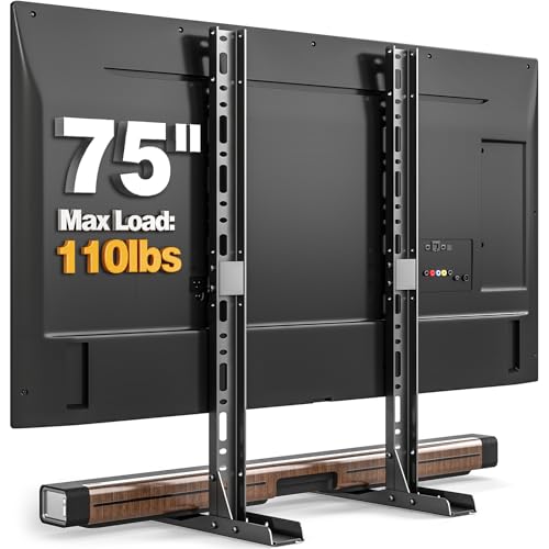 Universal Tabletop TV Stand Legs for 20-75 Inch Screens, Heavy Duty Steel Base
