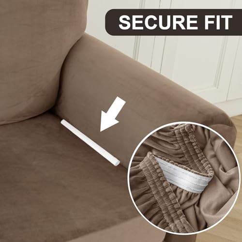 Velvet Chair and Ottoman Cover Set - Non-Slip Stretch Fit