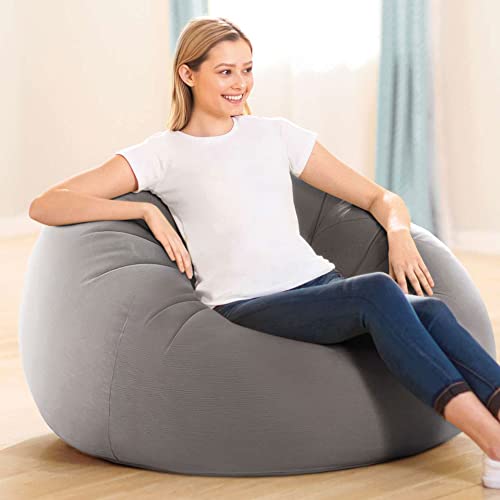 Beanless Bag Inflatable Lounge Chair - Corduroy Textured Vinyl, 220lb Capacity