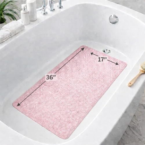 Extra Large Non-Slip Bathtub Mat, 36 x 17 Inch Soft Foam Tub Mat
