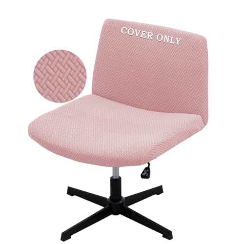 Elastic Armless Chair Cover - Criss Cross Design, Pink