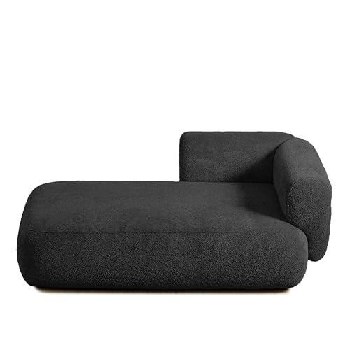 Modern Boucle Upholstered Left-Facing Chaise Lounge for Living Room