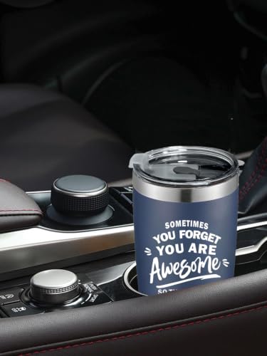 MAQLON 20 oz Navy Blue Inspirational Travel Tumbler - Coffee & Cold Drink Mug