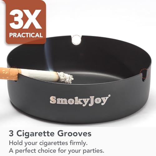 Stainless Steel Outdoor Ashtray with Lid - 2 Pack Windproof Ash Tray