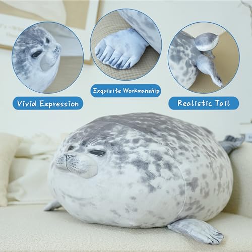 X-Large 31.5 Inch Chubby Blob Seal Plush Pillow, Soft Cute Cuddle Toy