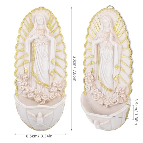 Guadalupe Resin Holy Water Font for Wall Hanging Home Decor