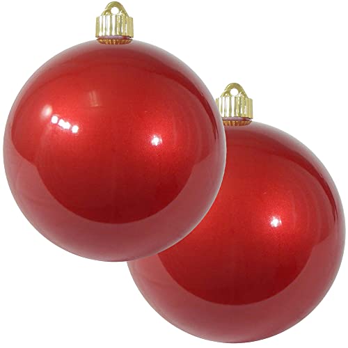 6" Extra Large Shatterproof Christmas Ball Ornaments, Outdoor UV-Resistant - 2 Pack