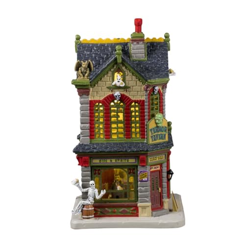 Terror Tavern Lighted Halloween Village Building with LED Lights