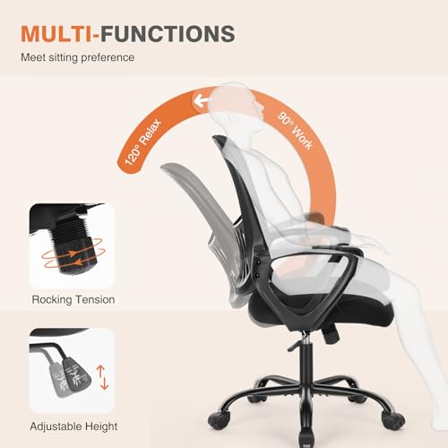 Sweetcrispy Ergonomic Office Chair Mesh Mid-Back Swivel Desk Chair