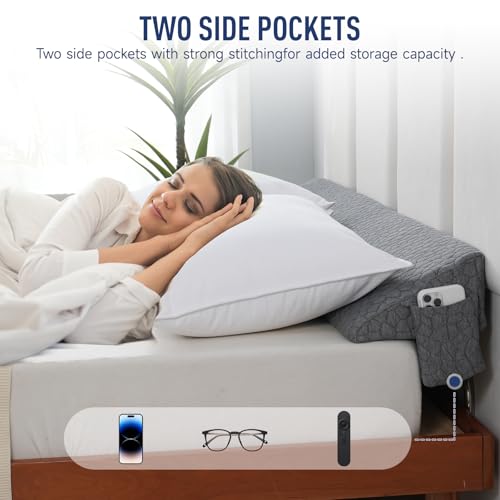 King Bed Wedge Pillow - Headboard Gap Filler, Non-Slip Foam