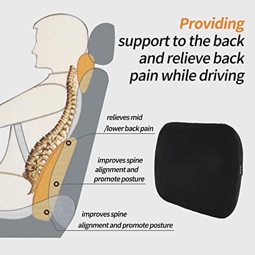 Lumbar Support Pillow for Car & Office - Memory Foam Cushion