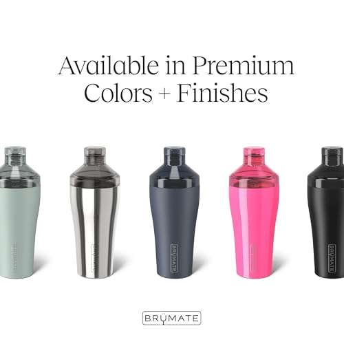 BrüMate 22oz Matte Black Stainless Steel Cocktail Shaker with Built-in Jigger