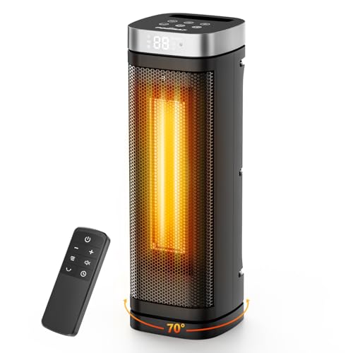 17-Inch 1500W Electric Space Heater with Remote and Thermostat