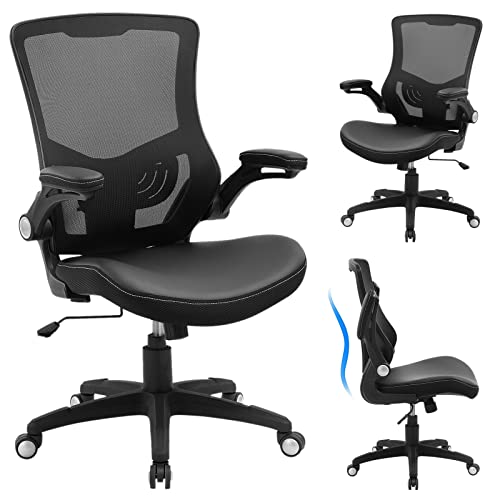 Ergonomic Office Chair with Lumbar Support and Flip-Up Arms