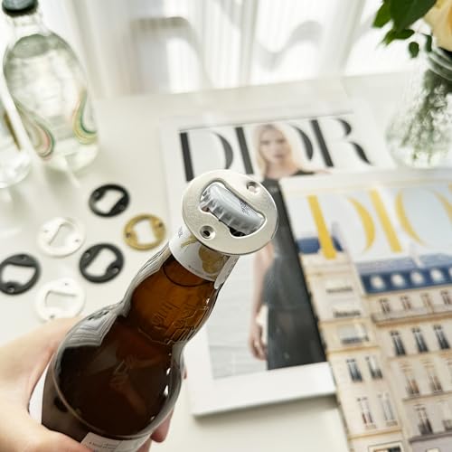 Silver Bottle Opener Insert Kit - 20 Durable Stainless Steel Inserts with Screws for DIY Projects