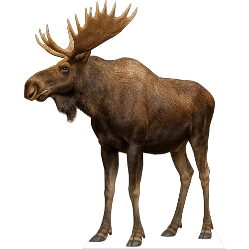6FT Life-Size Moose Cardboard Cutout Standup for Safari Party Decorations