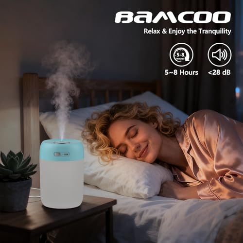 Portable Small Humidifier 650ml with LED Lights for Plants and Desk