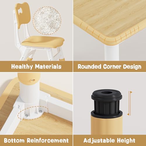 Adjustable Toddler Table and Chair Set - 31.5" x 23.6" Kids Activity Desk
