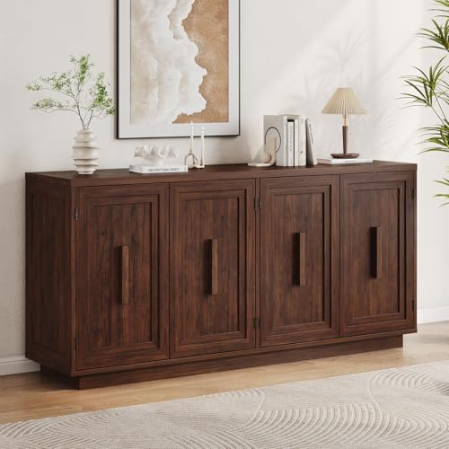 63-Inch 4-Door Sideboard Buffet Cabinet with Adjustable Shelves