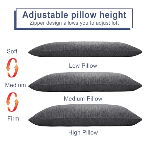 Cooling Body Pillow for Adults - 20x54 Inch Shredded Memory Foam