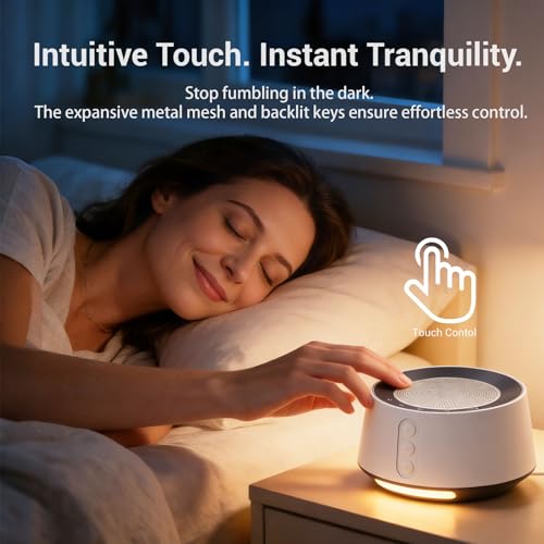 White Noise Sound Machine with 20 Soothing Sounds & 10-Color Night Light