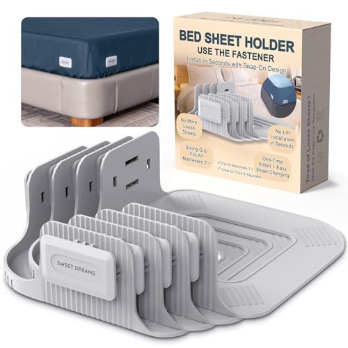 Fitted Sheet Holders for Corners - Snap-Lock Bed Sheet Locks, 4 Pack