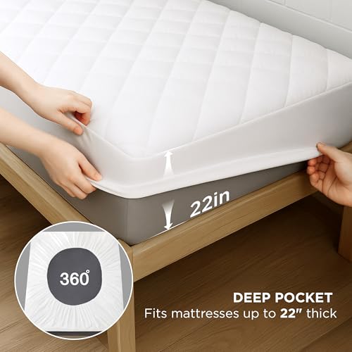 Bedsure Twin XL Waterproof Mattress Protector - Quilted Deep Pocket Pad