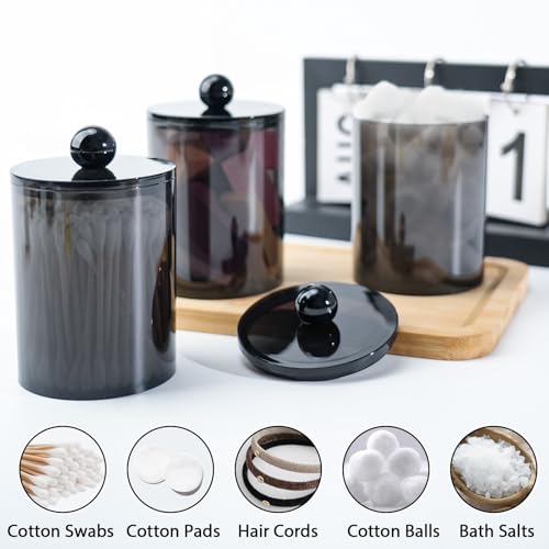 2-Piece Acrylic Q-Tip and Cotton Ball Holder Jars with Lids