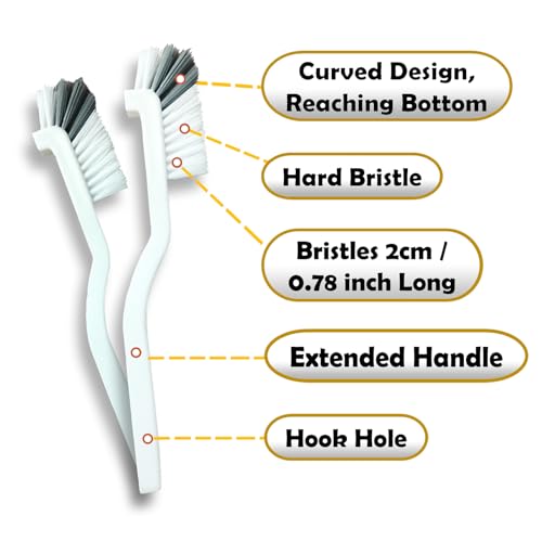 8-Piece Grout & Crevice Cleaning Brush Set - Stiff Bristle Scrub Brushes
