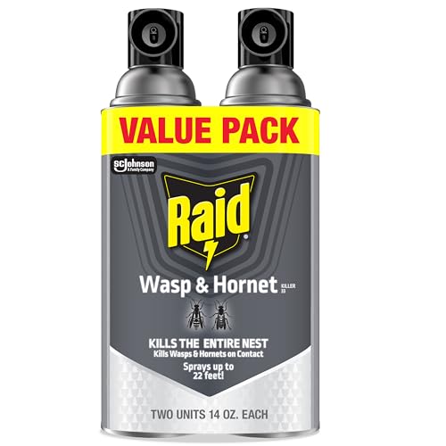 Raid Wasp & Hornet Killer Spray, Bug Kills the Entire Nest, 14 Oz, 2