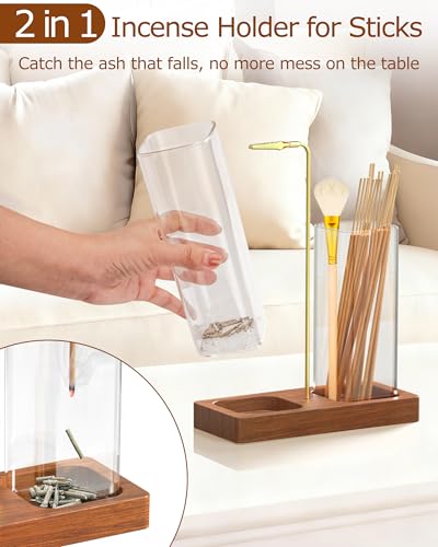 2-in-1 Upside Down Incense Holder with Ash Catcher and Storage Jars
