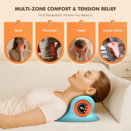 Portable Neck Massager with Heat & Vibration - 4-in-1 Relief System