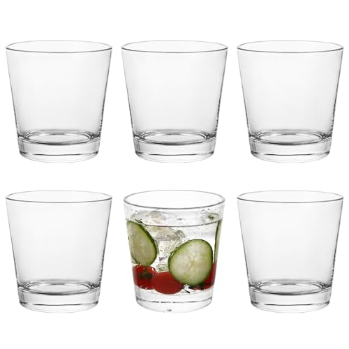 BTGLLAS Small 9oz Lowball Glasses Set - 6pc Lead-Free Crystal Drinkware for Water & Cocktails