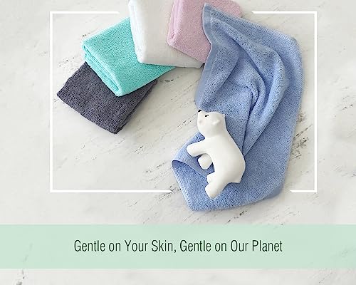 12-Pack Bamboo & Cotton Washcloths - Soft 13" x 13" Face & Body Towels