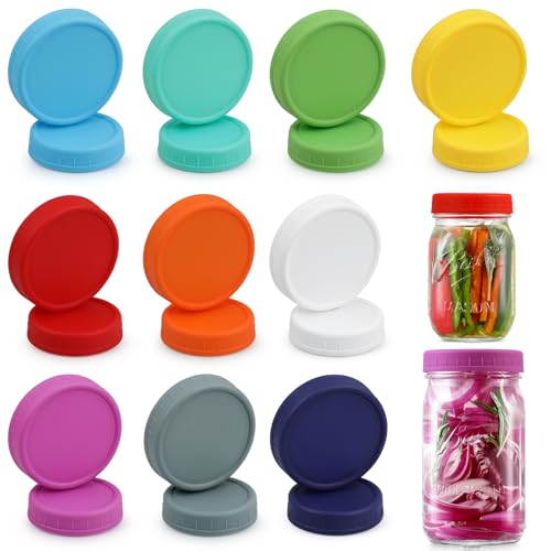 20-Pack Mason Jar Lids - Leakproof Plastic Caps for Regular & Wide Mouth