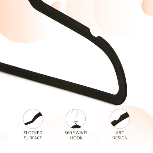 Amazon Basics Slim Velvet Non-Slip Suit Hangers, 30-Pack