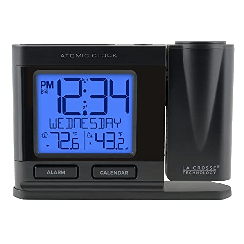 Atomic Projection Alarm Clock with Indoor and Outdoor Temperature