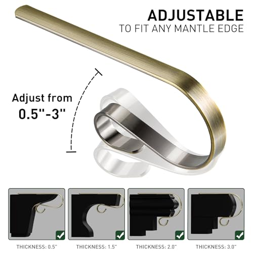 Adjustable Metal Christmas Stocking Holders for Fireplace Mantel, 6 Pack