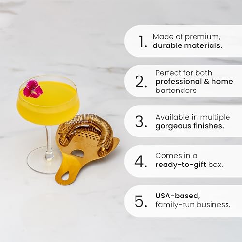 A Bar Above Premium Stainless Steel Hawthorne Cocktail Strainer - 1 Pack