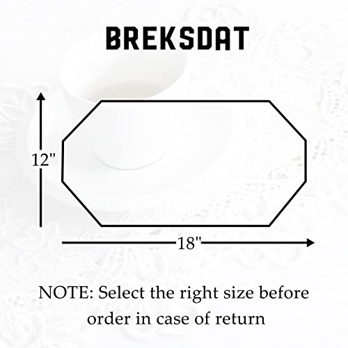 Breksdat Carnation-White Lace Placemats Set of 6 12x18in – Off-White Washable