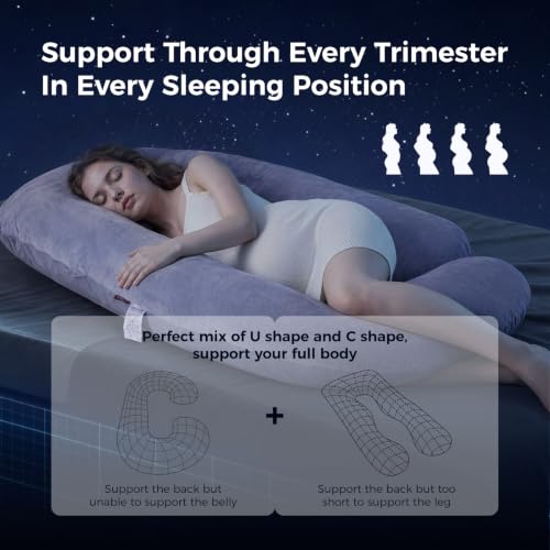 Momcozy U Shaped Pregnancy Pillow - 57 Inch Full Body Maternity Pillow