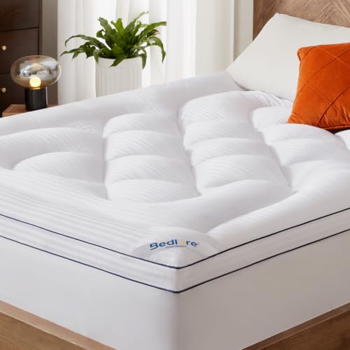 BEDLORE Queen Mattress Topper - Thick Soft Pillow Top Pad, 6-18" Deep Pocket