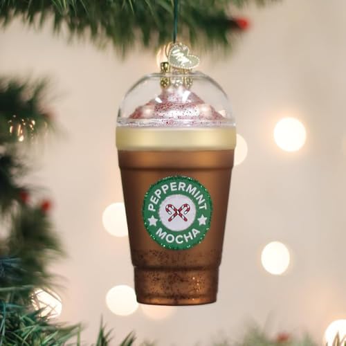 Old World Christmas Peppermint Mocha Glass Ornament – Handcrafted Tree Decoration