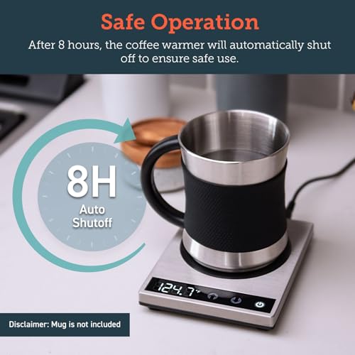 Cosori Solid Coffee Mug Warmer for Desk & Office - Precise 1°F Temperature Control