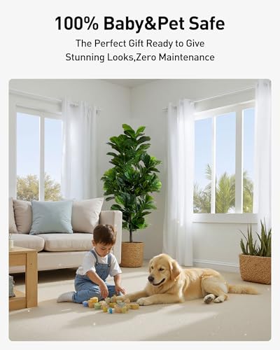 6ft Tall Fiddle Leaf Fig Tree - Lifelike Artificial Plant for Home & Office Decor
