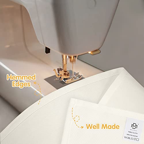 Ivory Rectangle Tablecloths 60x102 Inch (6 Pack) - Stain & Wrinkle Resistant